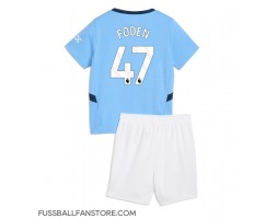 Manchester City Phil Foden #47 Replik Heimtrikot Kinder 2024-25 Kurzarm (+ Kurze Hosen)